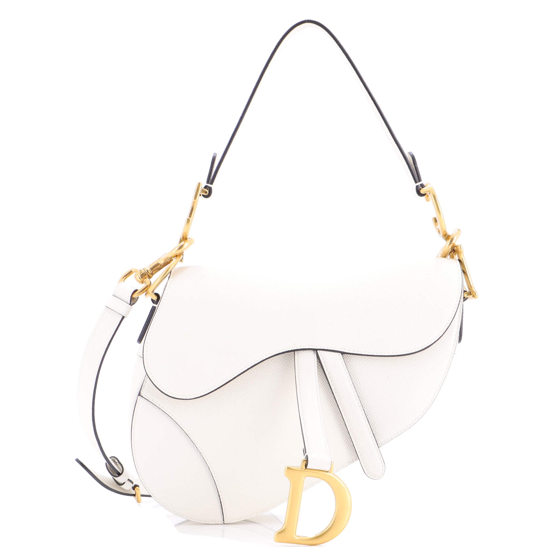 Saddle Handbag with Strap Leather Medium