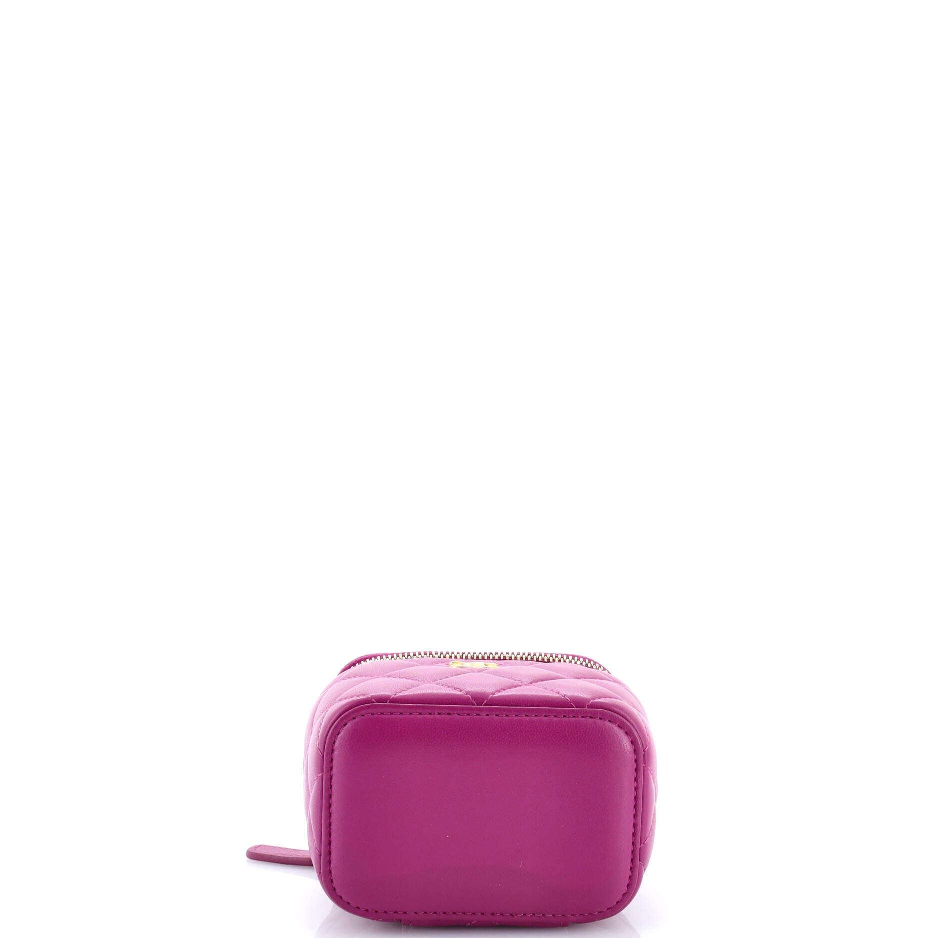 Pearl Crush Vanity Case with Chain Quilted Lambskin Mini