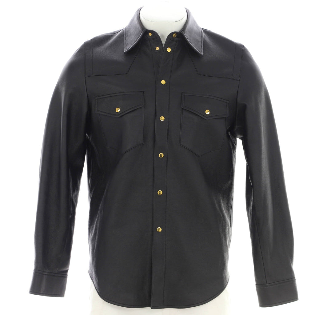Men's Logo Shirt Jacket Leather