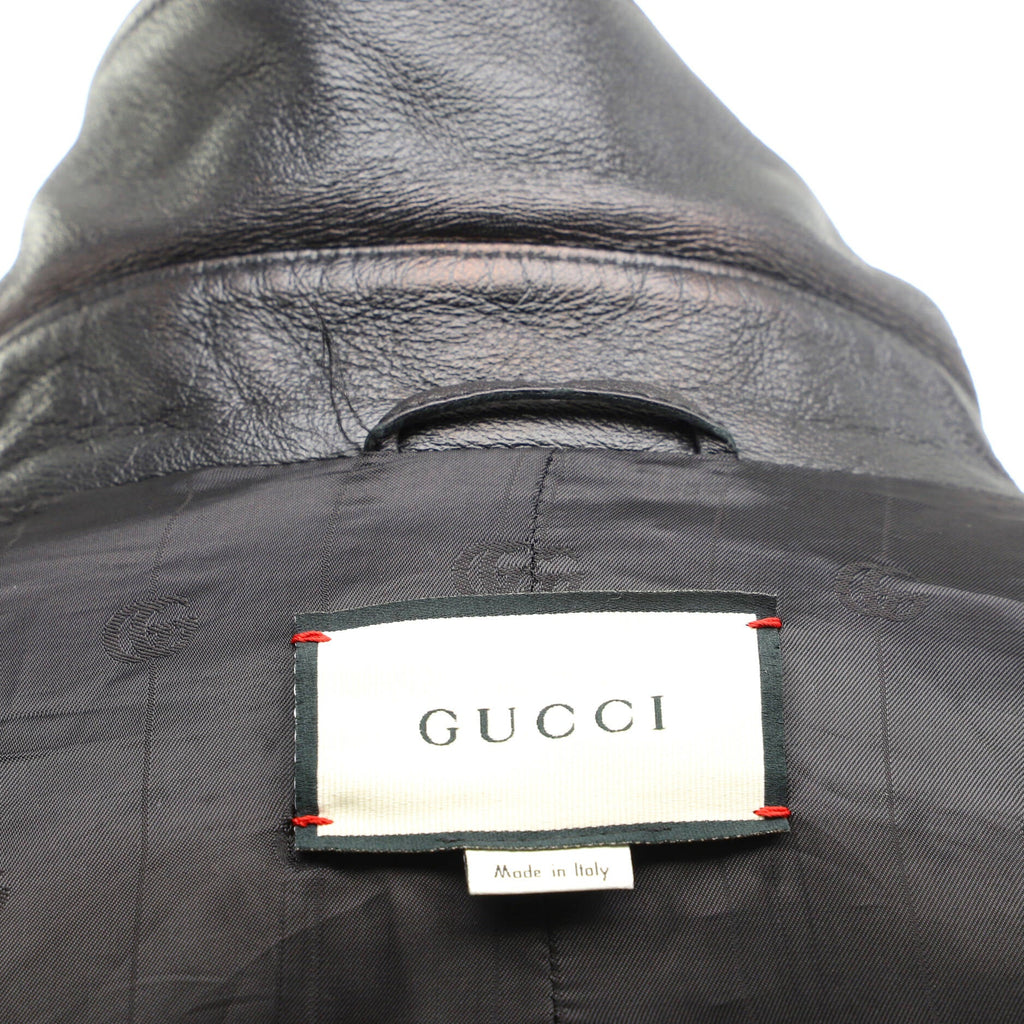 Men's Logo Shirt Jacket Leather