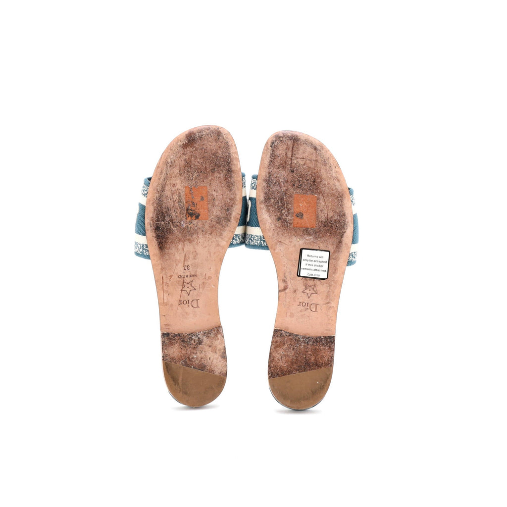 Women's Dway Flat Sandals Embroidered Canvas