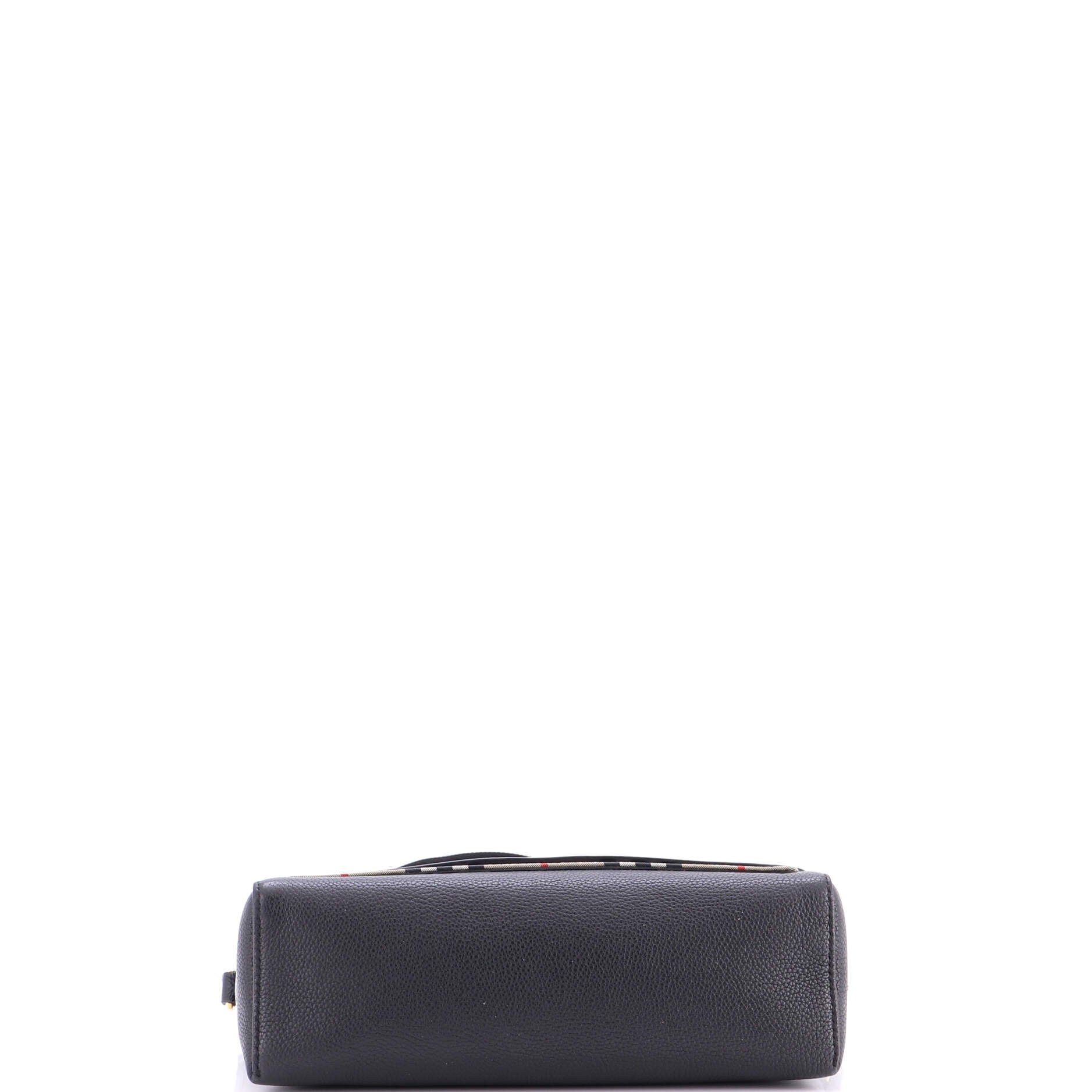 Note Crossbody Bag Leather with Vintage Check Canvas Medium