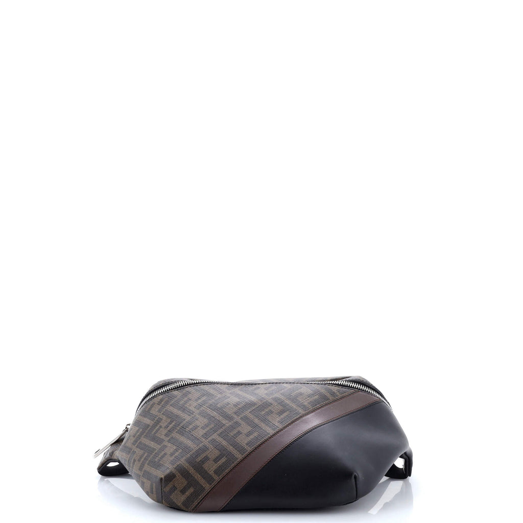 Zip Belt Bag Zucca Coated Canvas and Leather