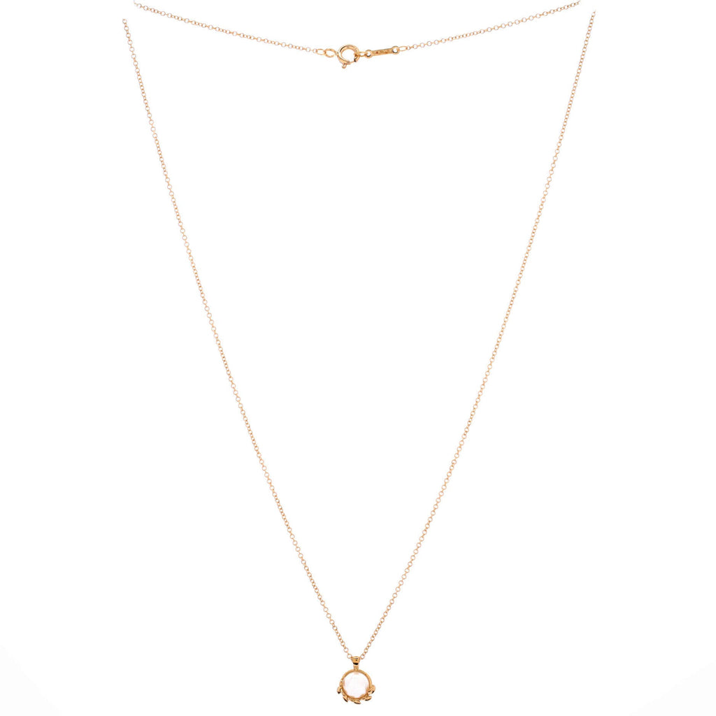 Paloma Picasso Olive Leaf Pendant Necklace 18K Yellow Gold with Pearl