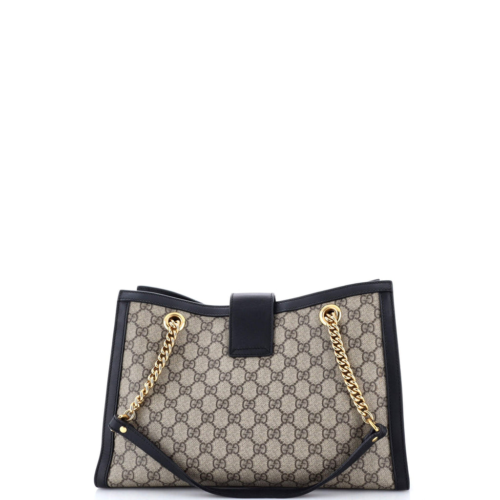 Padlock Chain Tote GG Coated Canvas with Leather Medium