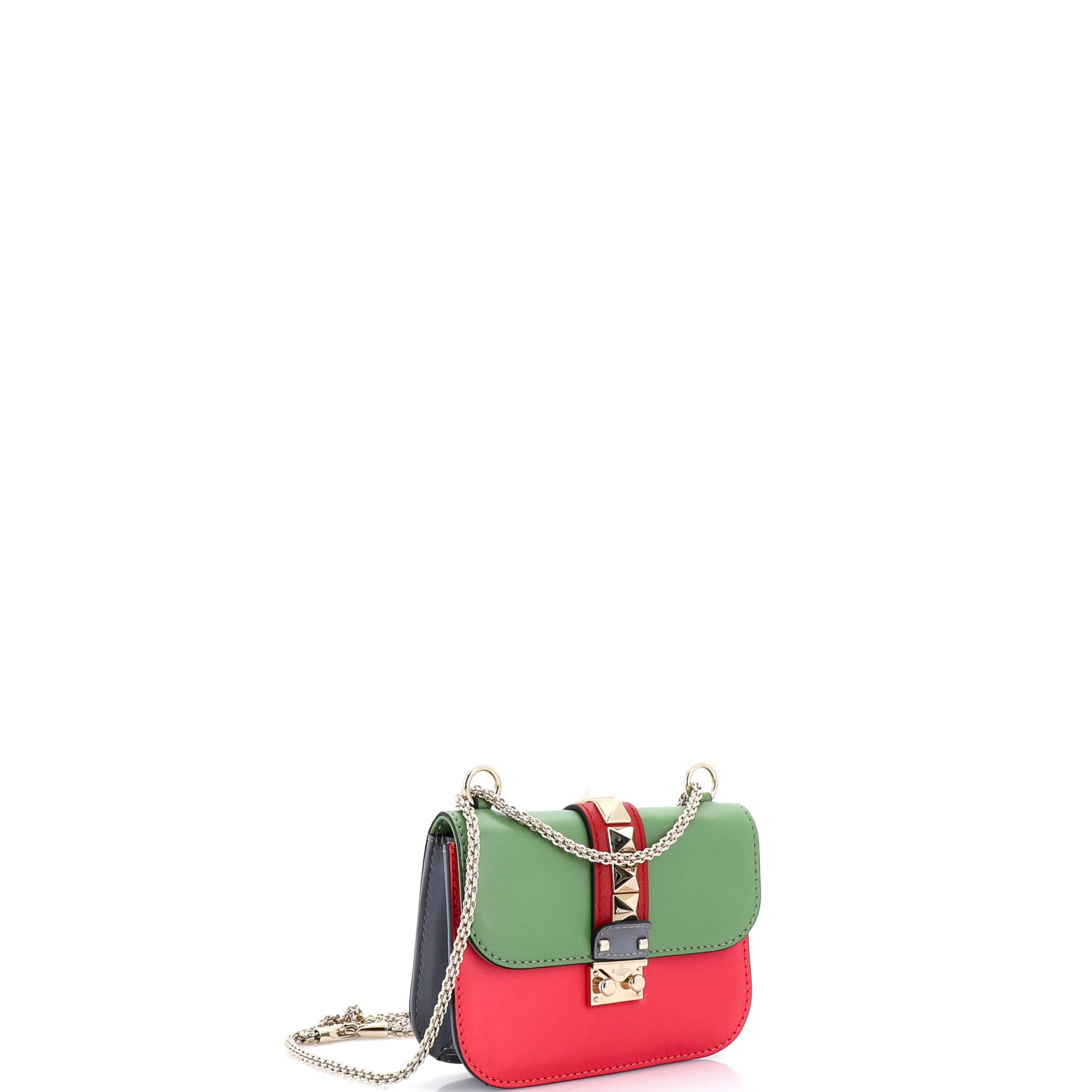 Glam Lock Shoulder Bag Leather Mini