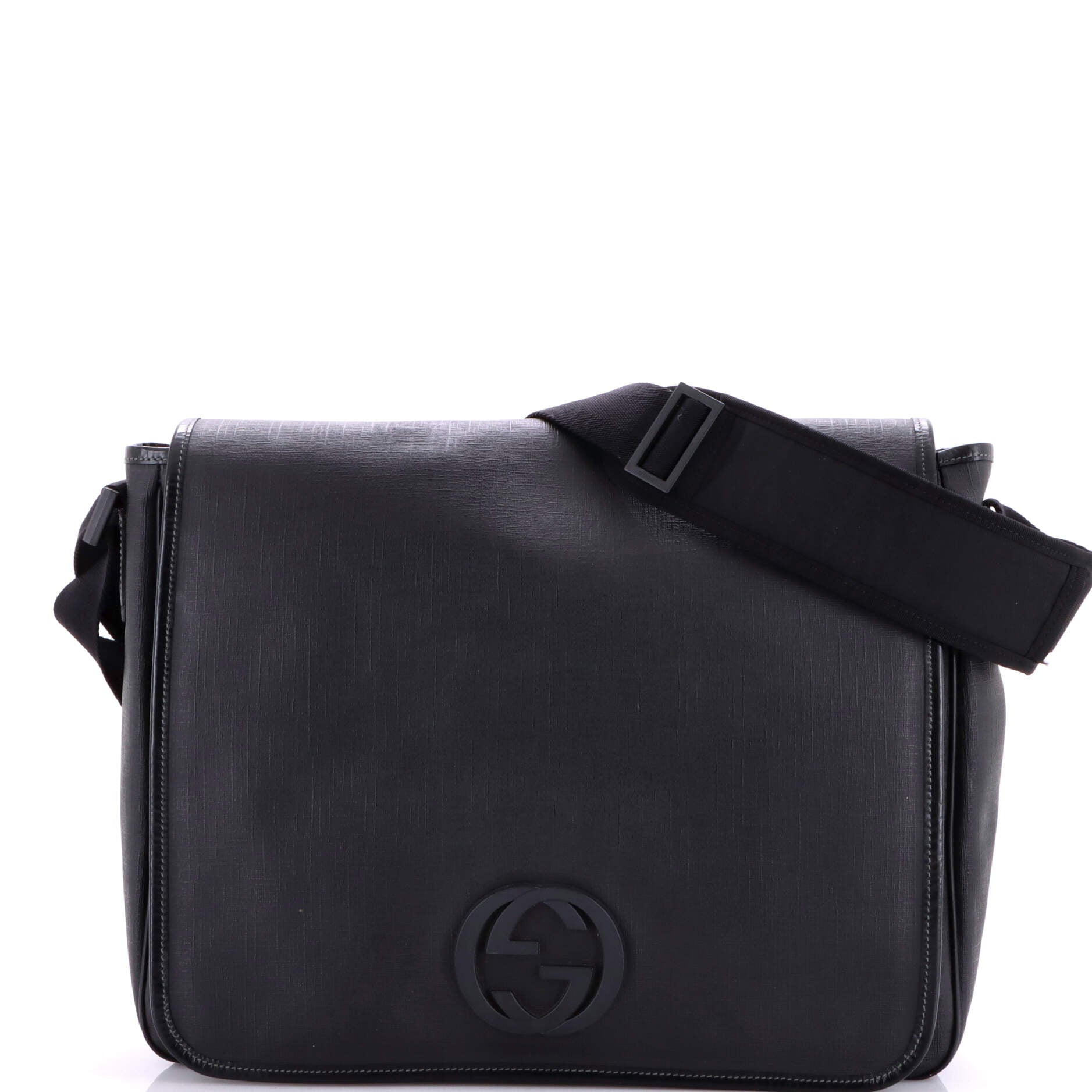 Interlocking G Messenger Bag Coated Canvas Large