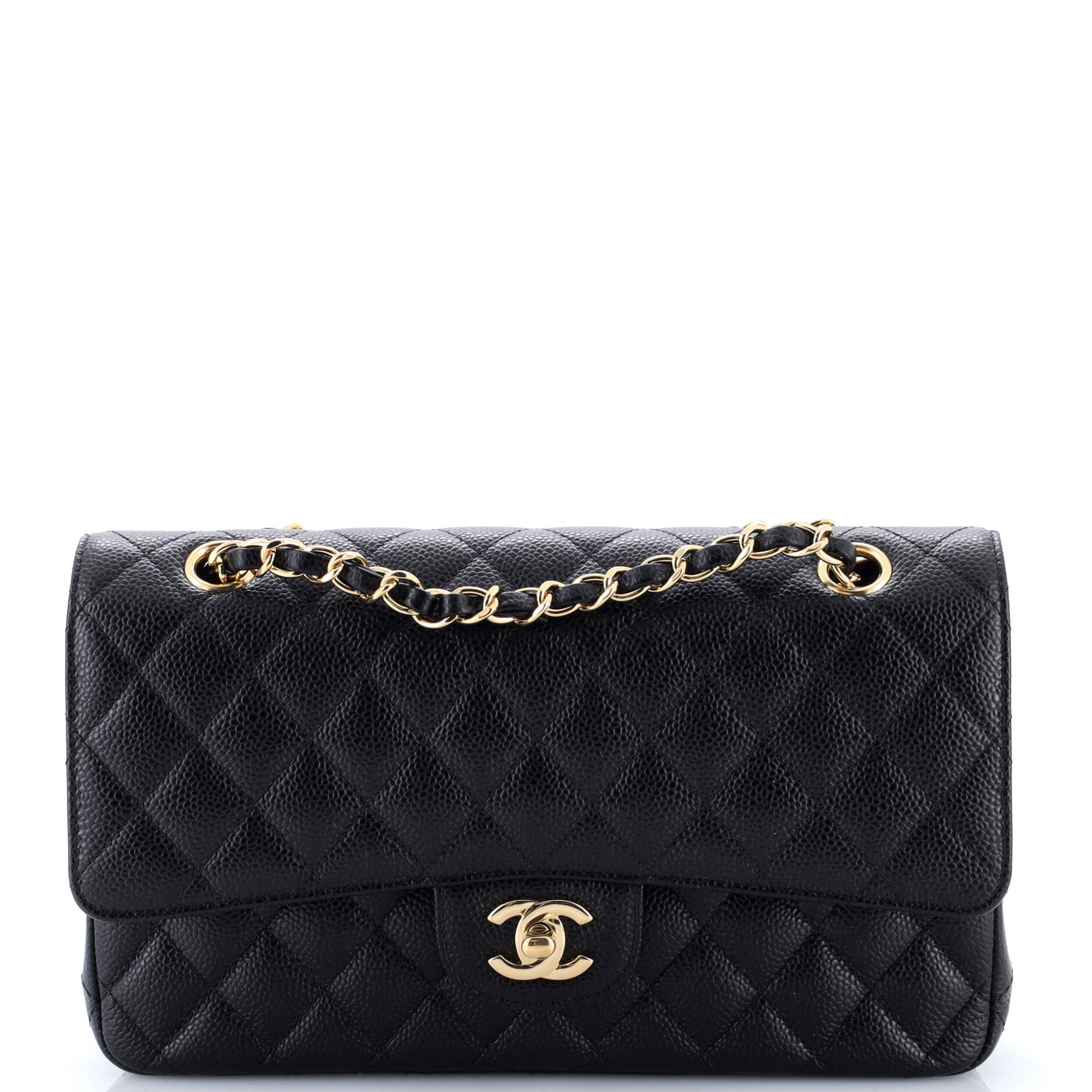 Classic Double Flap Bag Quilted Caviar Medium