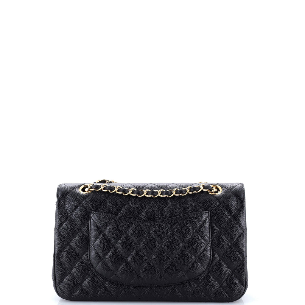 Classic Double Flap Bag Quilted Caviar Medium