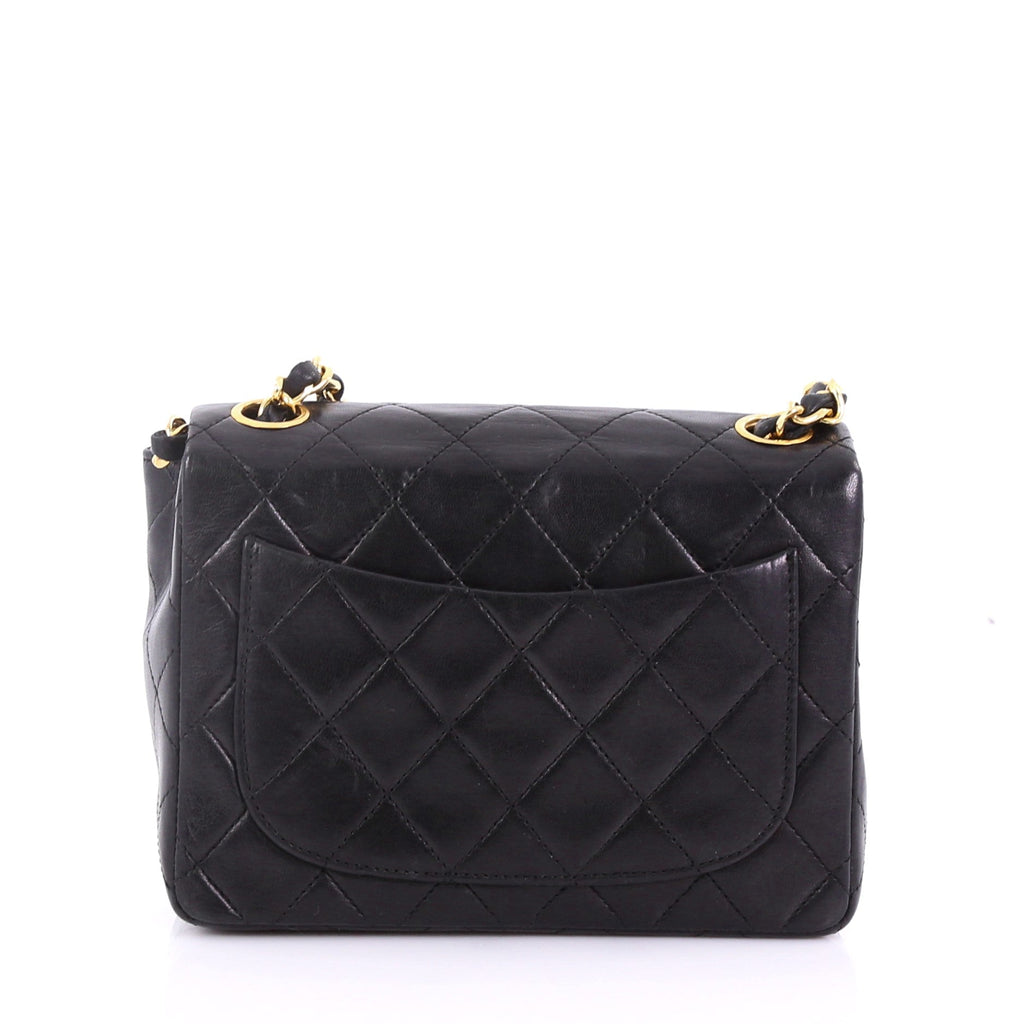 Vintage Square Classic Single Flap Bag Quilted Lambskin Mini