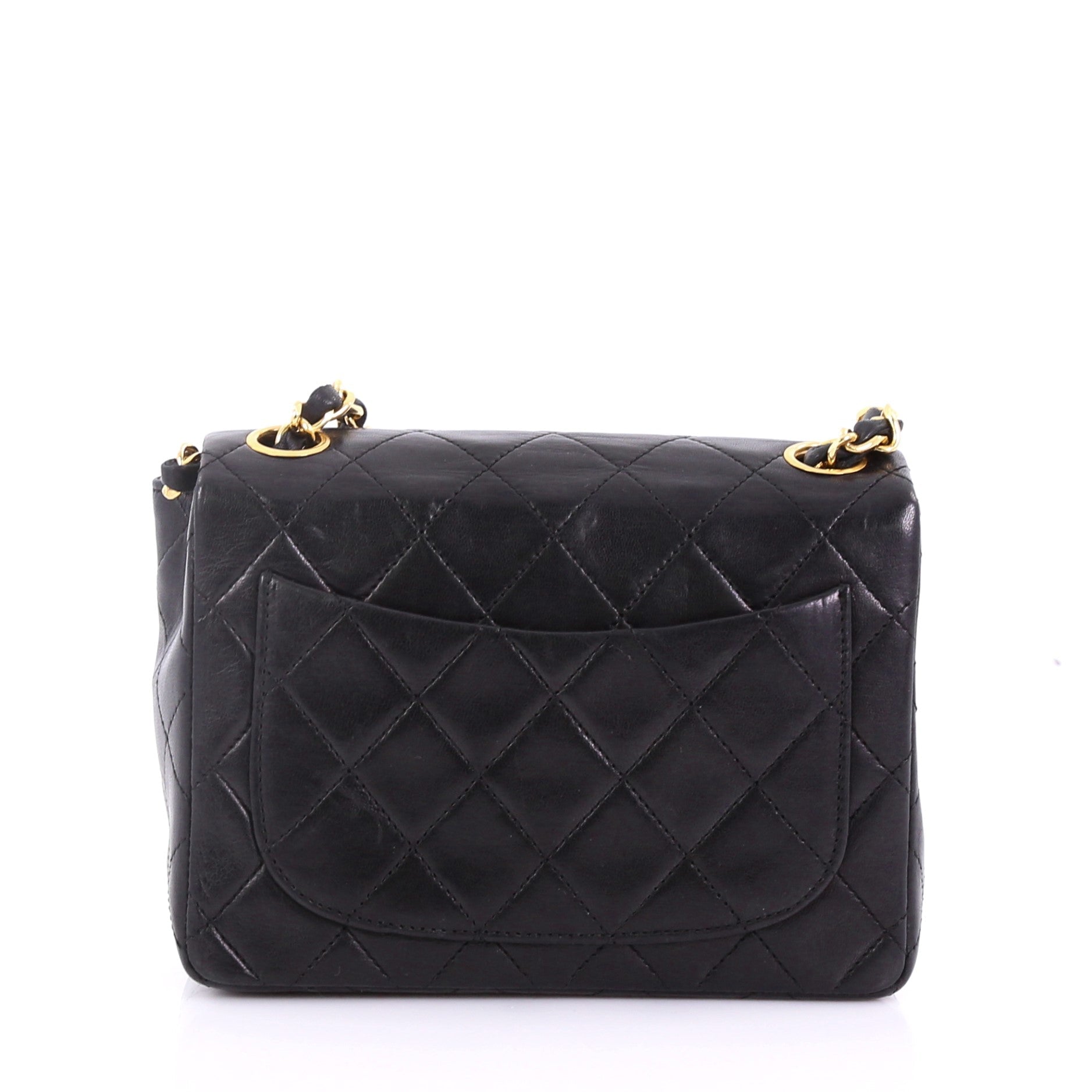 Vintage Square Classic Single Flap Bag Quilted Lambskin Mini