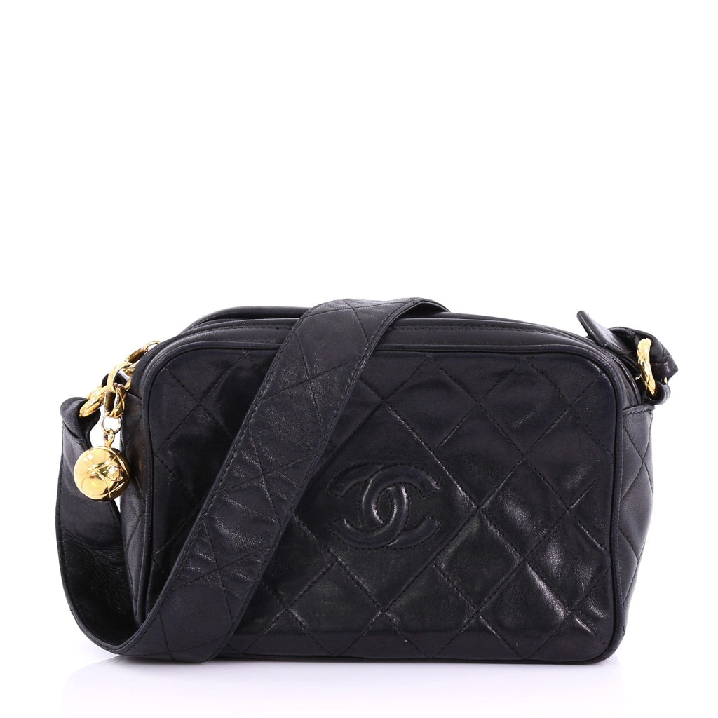 Vintage Diamond CC Camera Bag Quilted Leather Mini