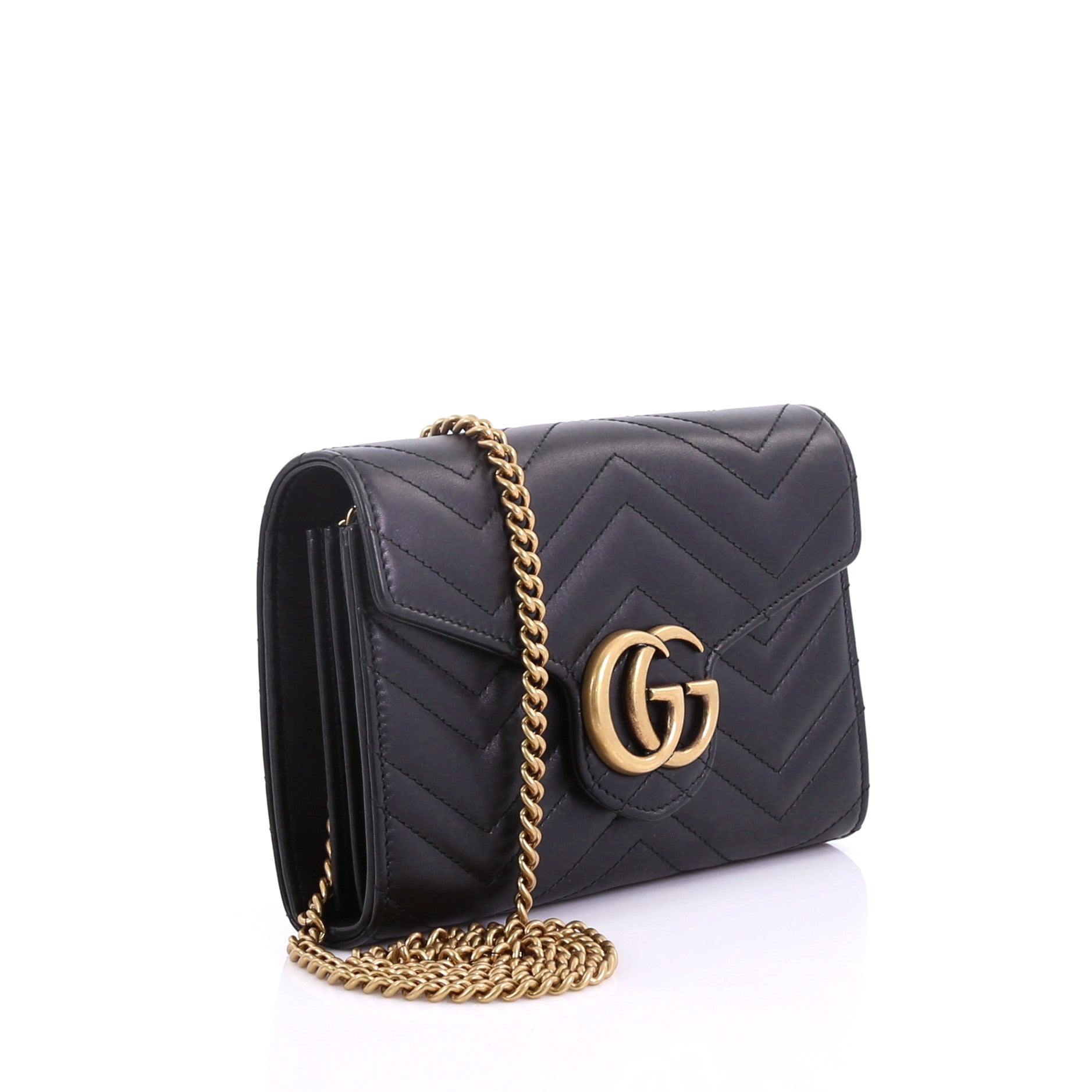 GG Marmont Chain Wallet Matelasse Leather Mini