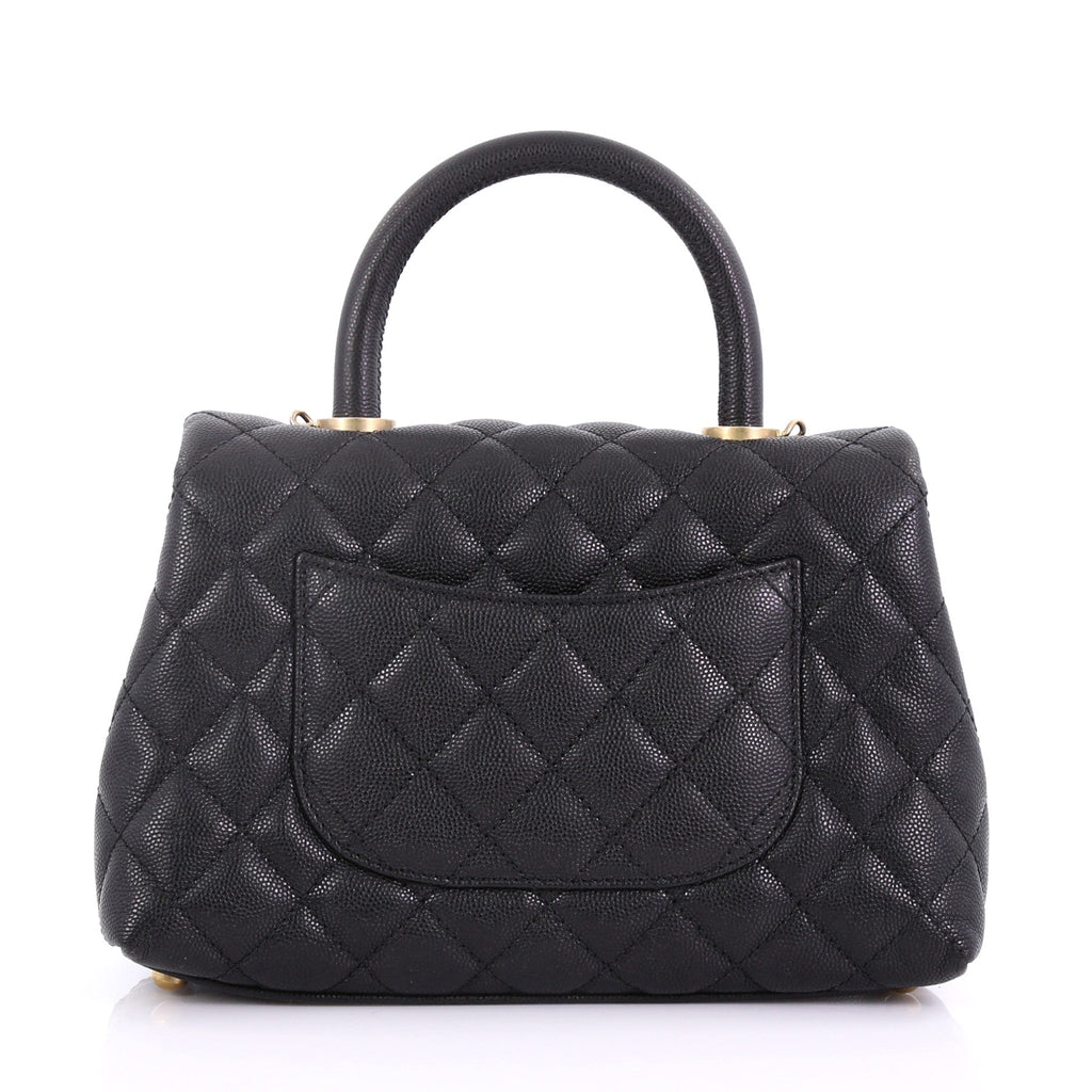Coco Top Handle Bag Quilted Caviar Mini