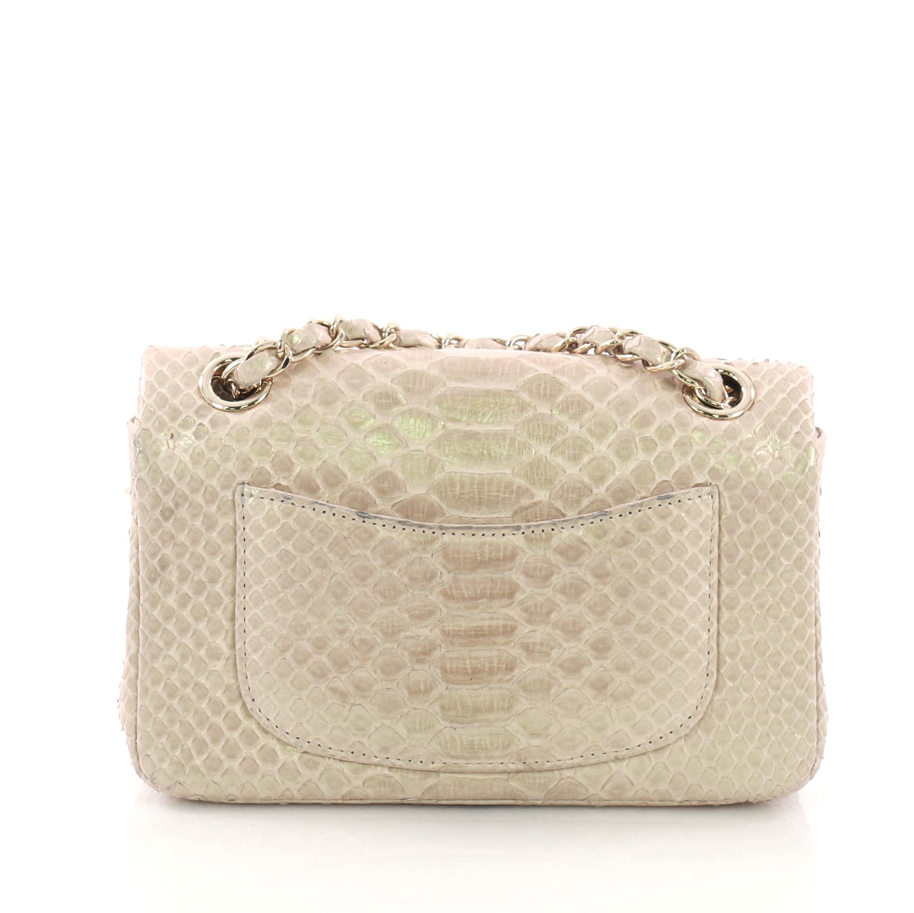 Classic Single Flap Bag Iridescent Python Mini