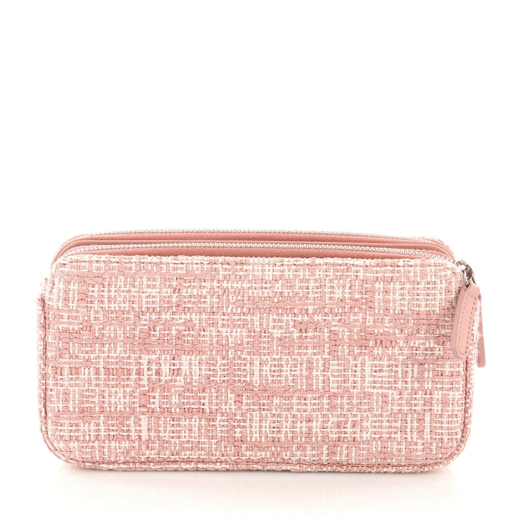 Deauville Double Zip Clutch with Chain Canvas