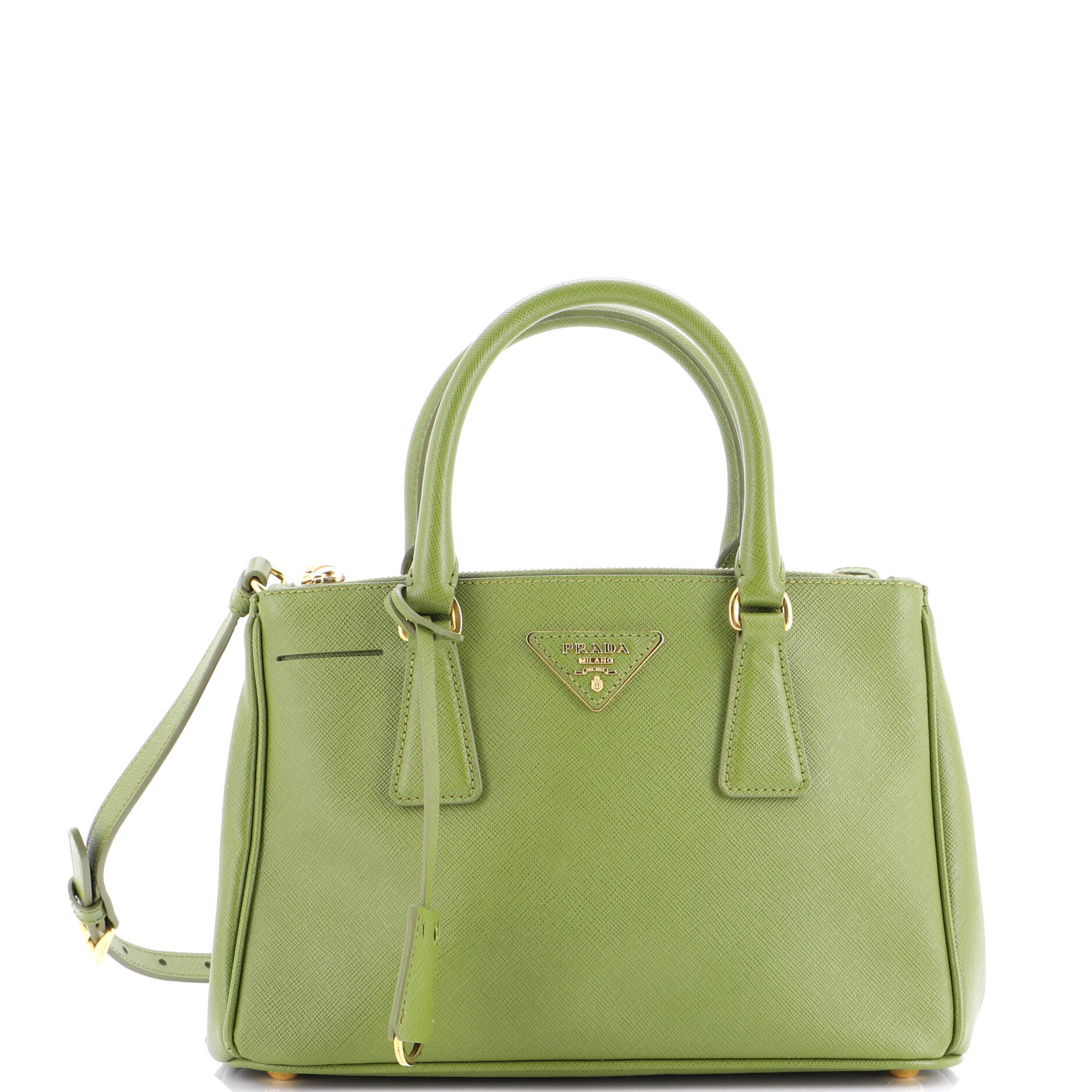 Double Zip Lux Tote Saffiano Leather Mini