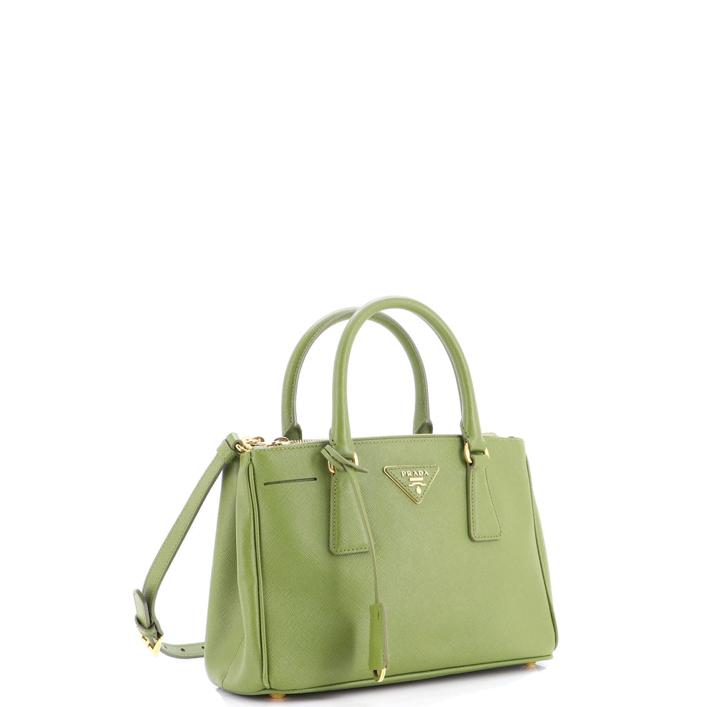 Double Zip Lux Tote Saffiano Leather Mini