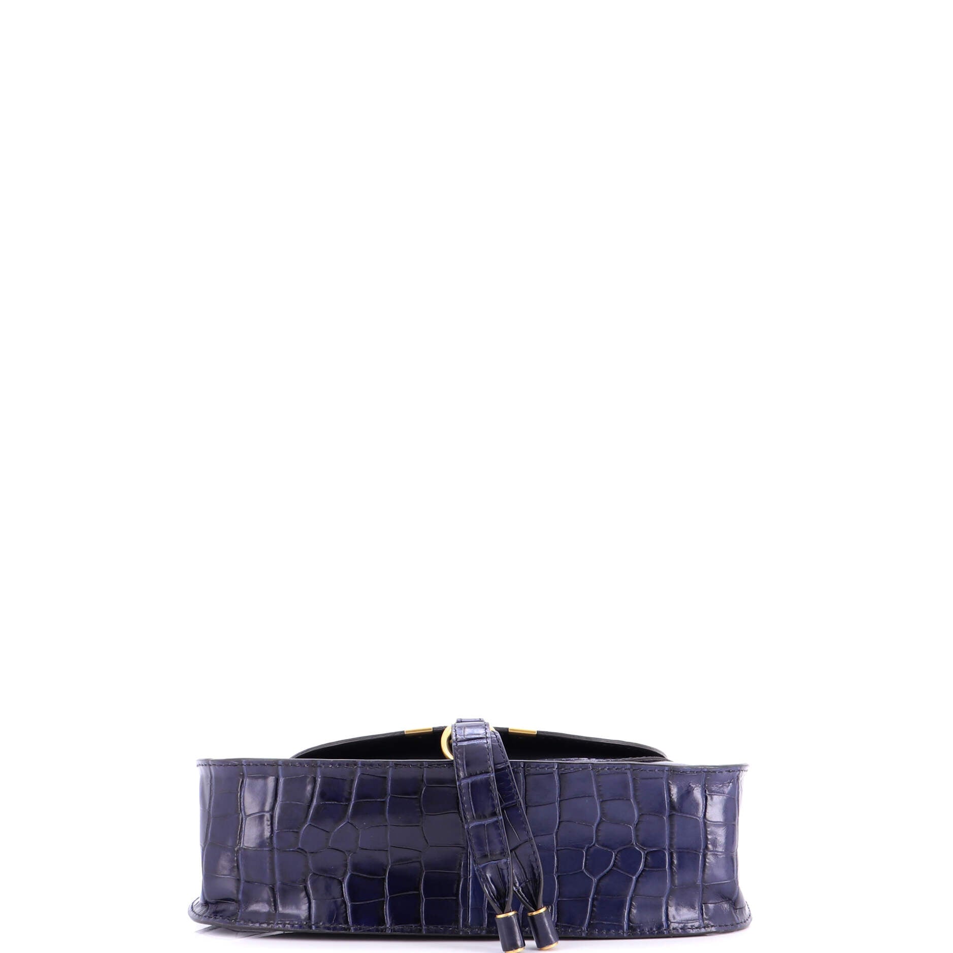 Marcie Satchel Crocodile Embossed Leather Small