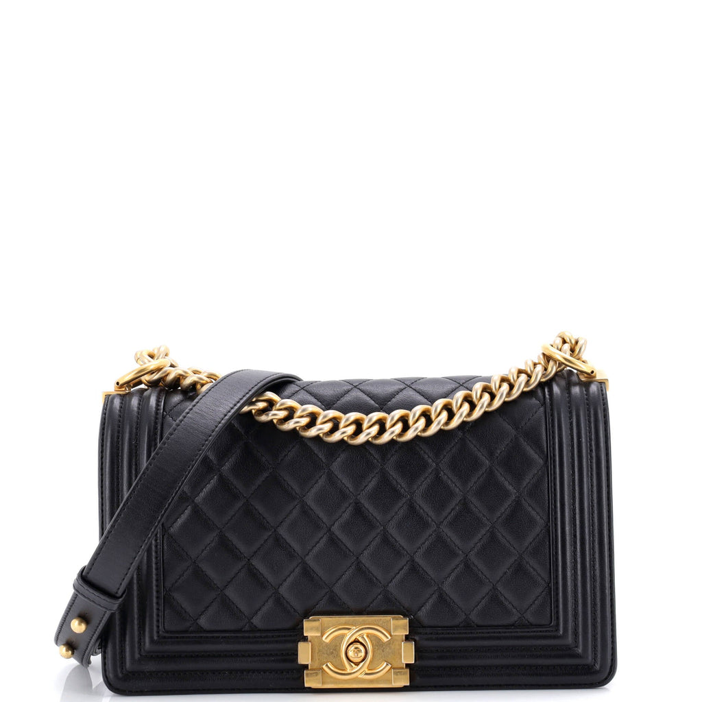 Boy Flap Bag Quilted Lambskin Old Medium