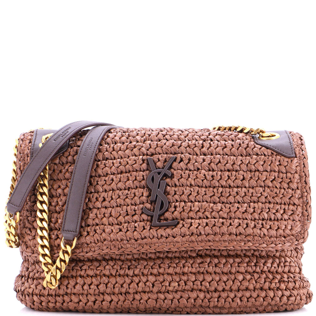 Niki Chain Flap Bag Raffia Medium