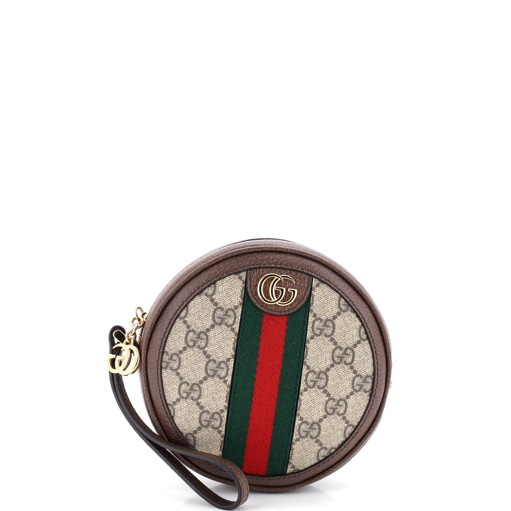 Ophidia Round Wristlet Wallet GG Coated Canvas