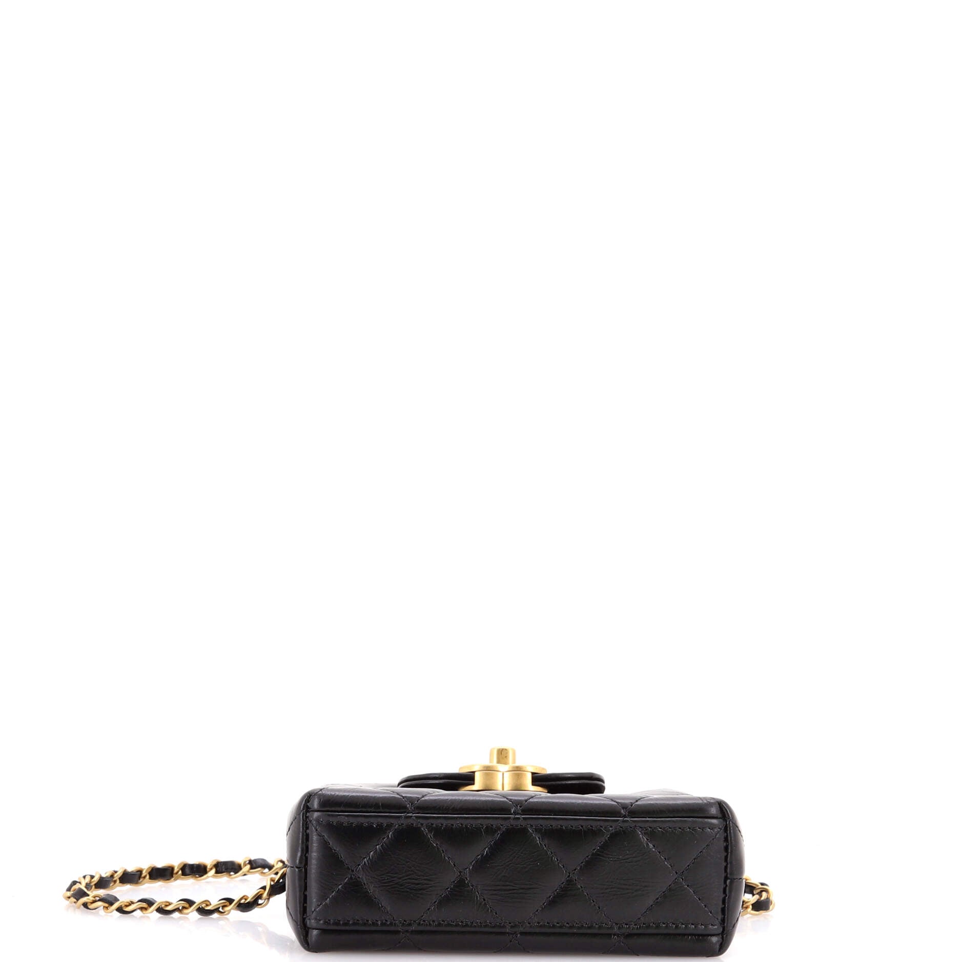 Kelly Top Handle Shopping Bag Quilted Shiny Aged Calfskin Nano
