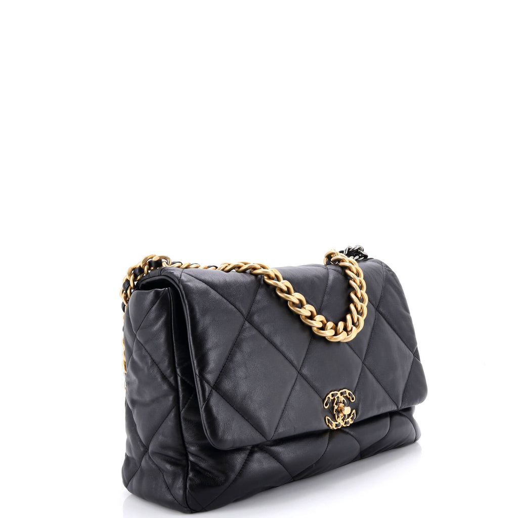 19 Flap Bag Quilted Leather Maxi