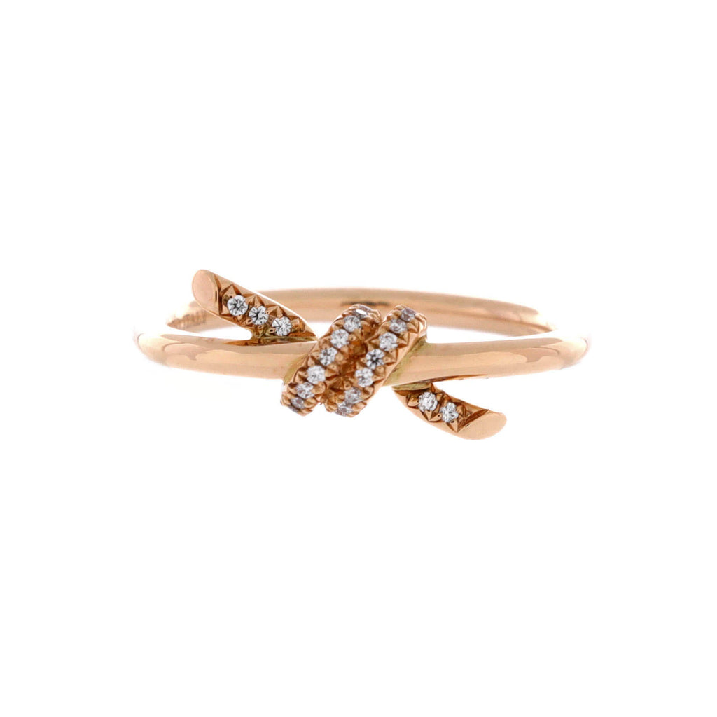 Knot Ring 18K Rose Gold with Diamonds