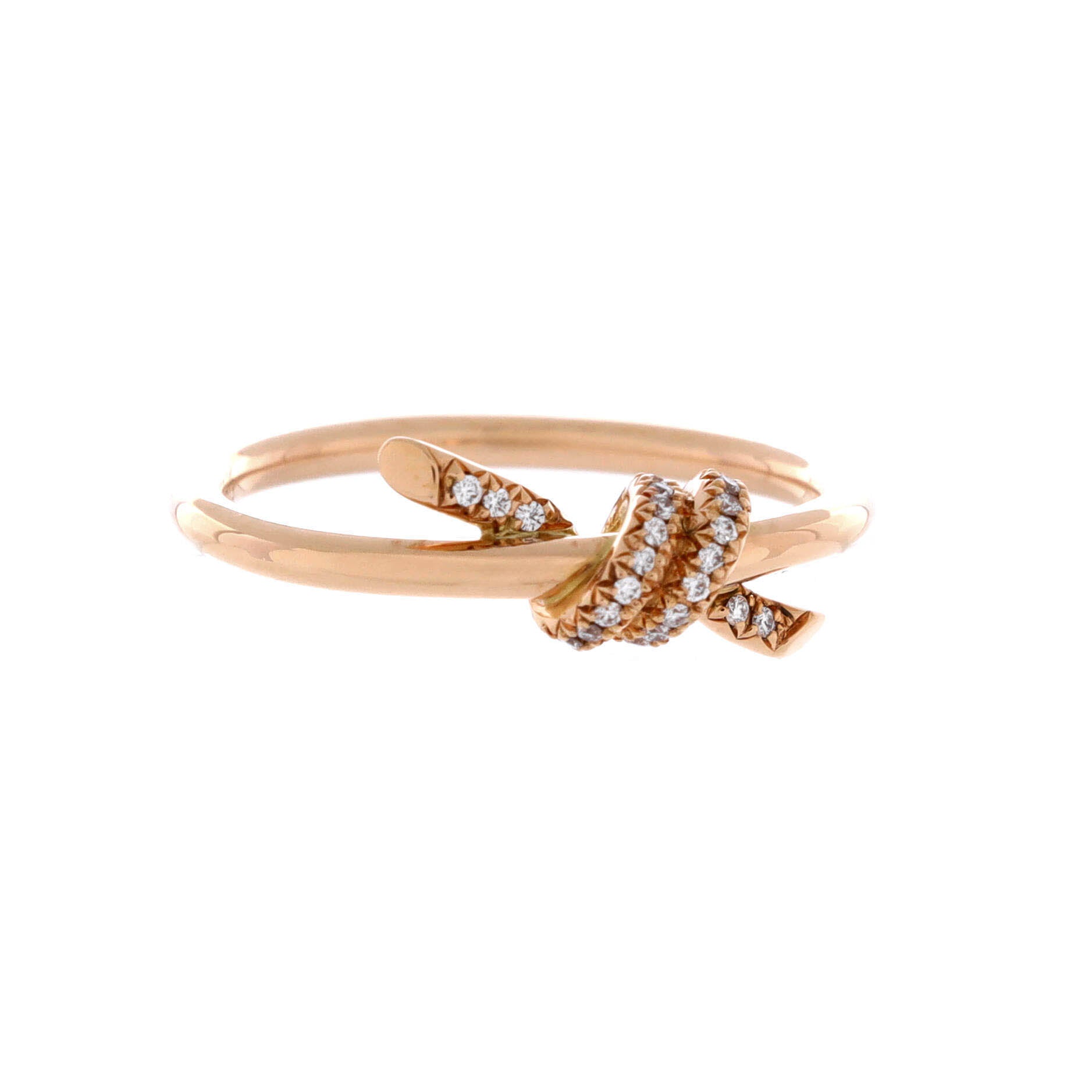 Knot Ring 18K Rose Gold with Diamonds