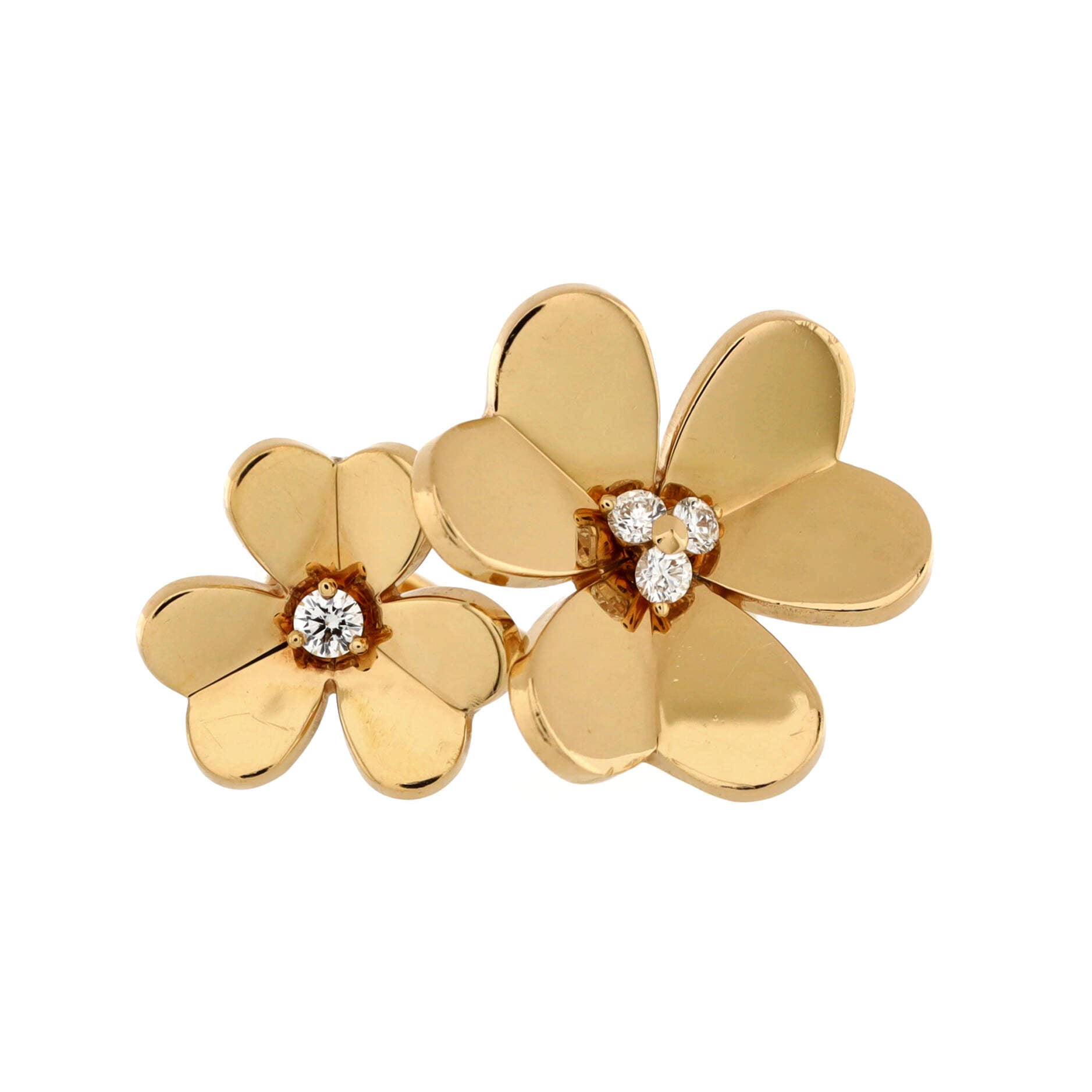 Frivole Between the Finger Ring 18K Yellow Gold with Diamonds