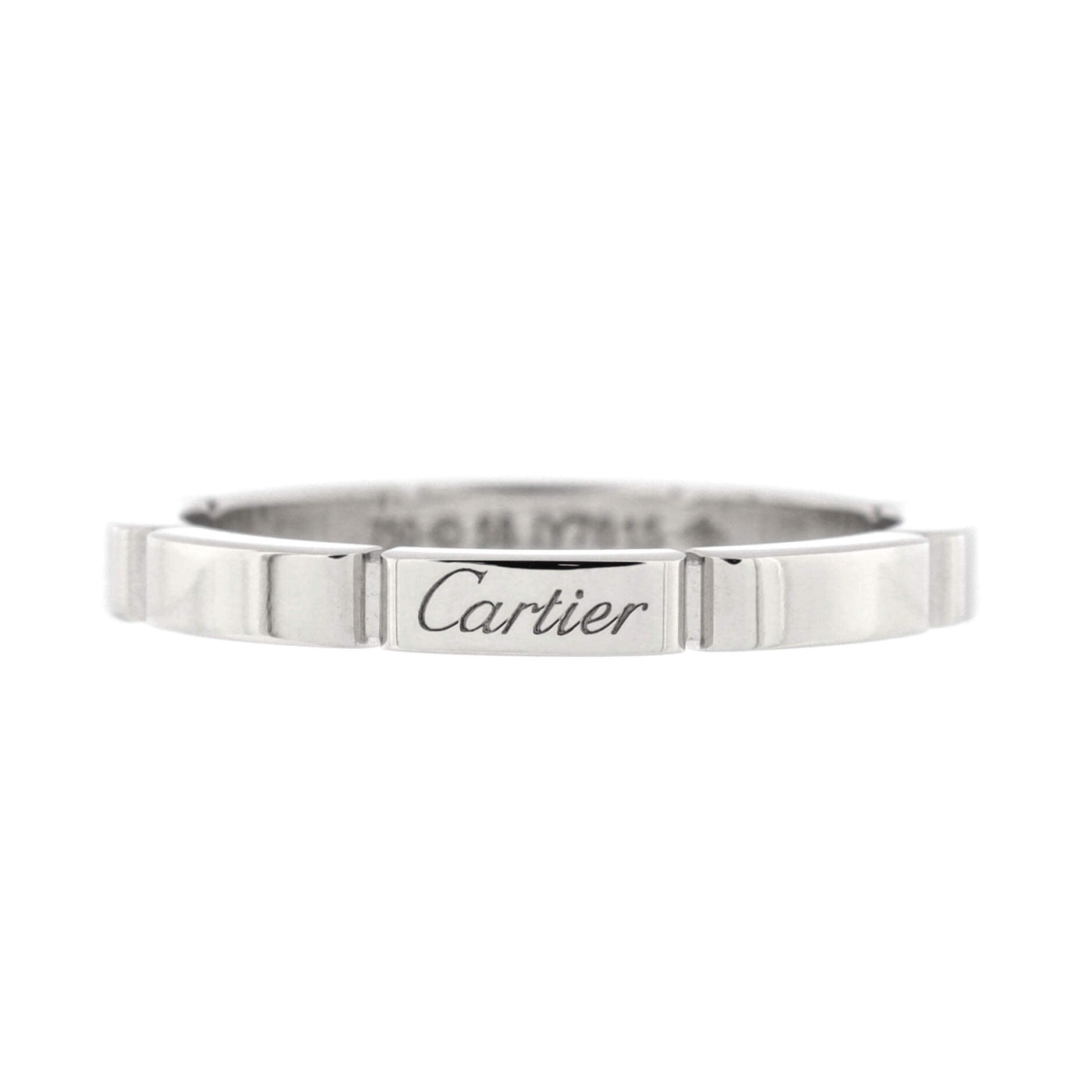 Maillon Panthere Band Ring 18K White Gold