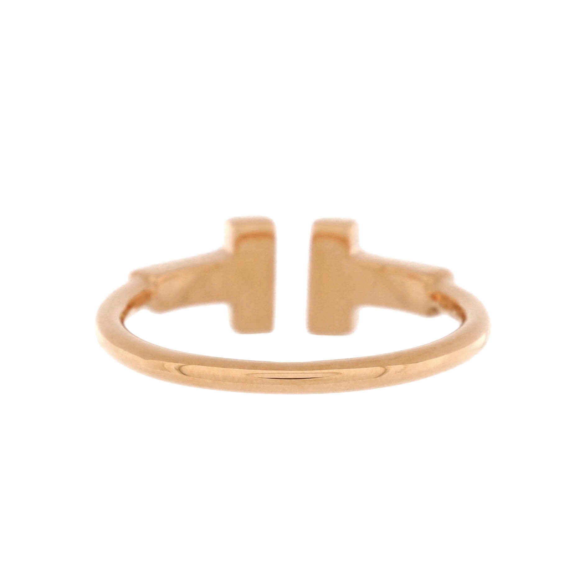 T Wire Ring 18K Rose Gold with Diamonds