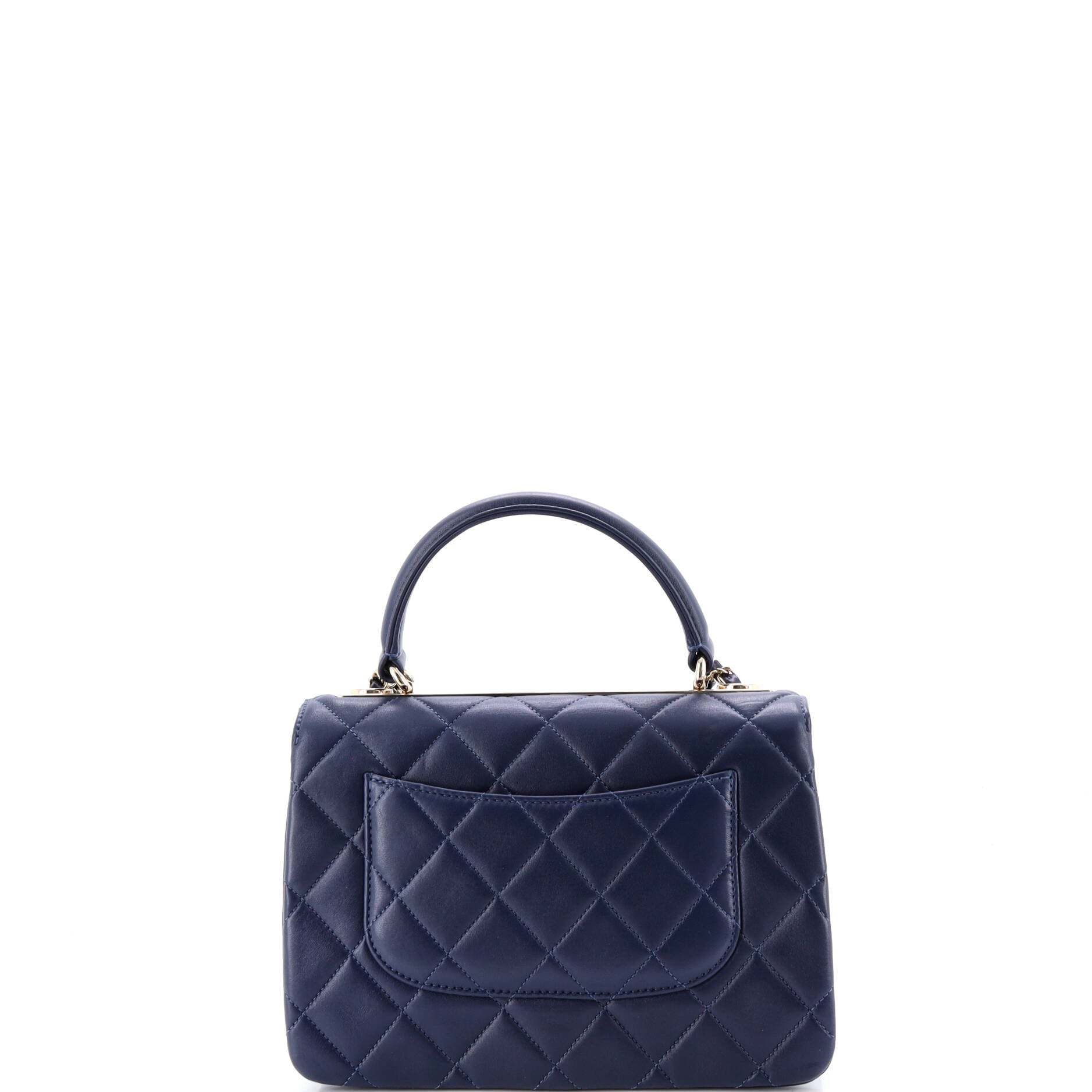 Trendy CC Top Handle Bag Quilted Lambskin Small