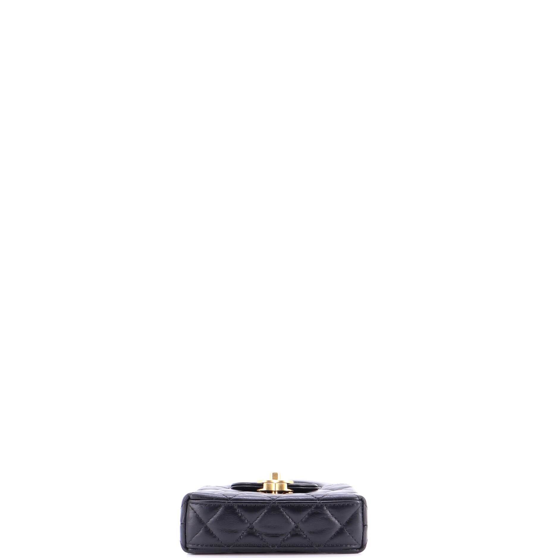 Kelly Top Handle Shopping Bag Quilted Shiny Aged Calfskin Nano