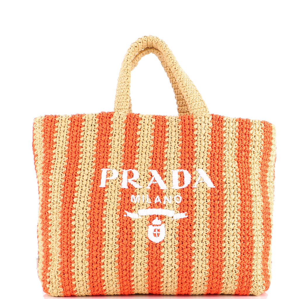 Logo Tote Raffia Large