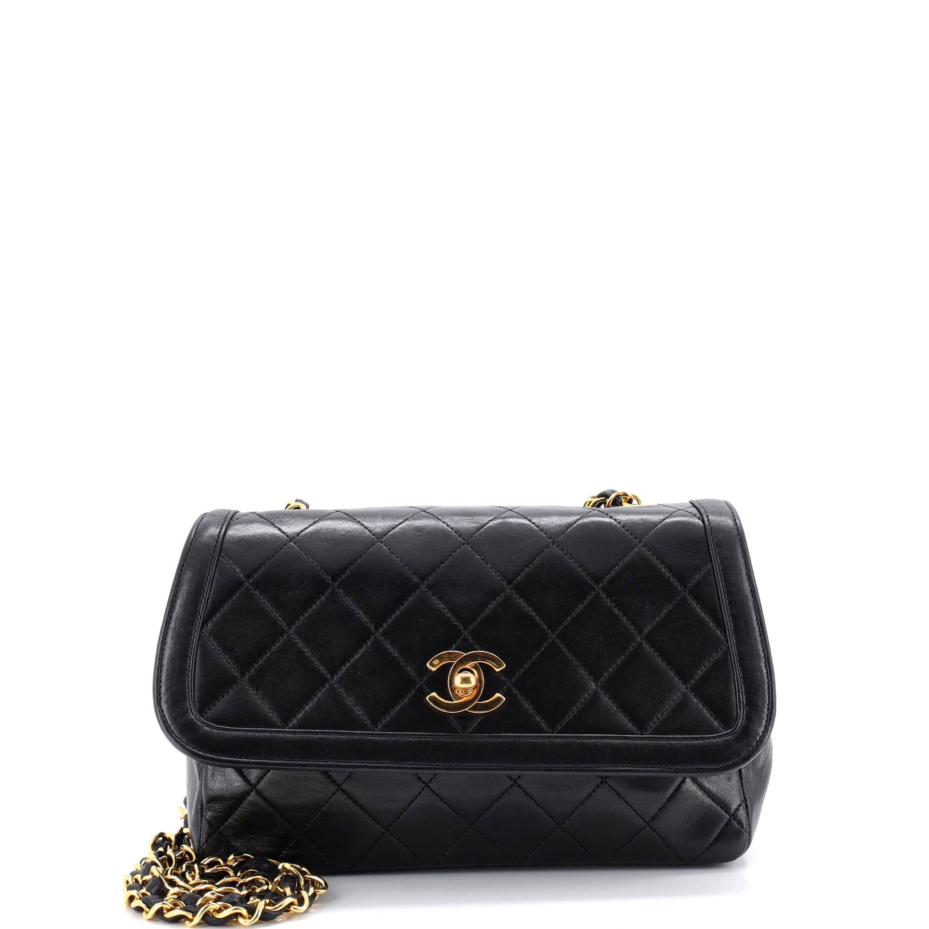 Vintage CC Chain Flap Bag Quilted Lambskin Small
