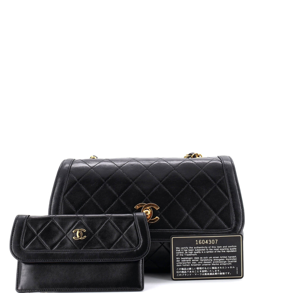 Vintage CC Chain Flap Bag Quilted Lambskin Small