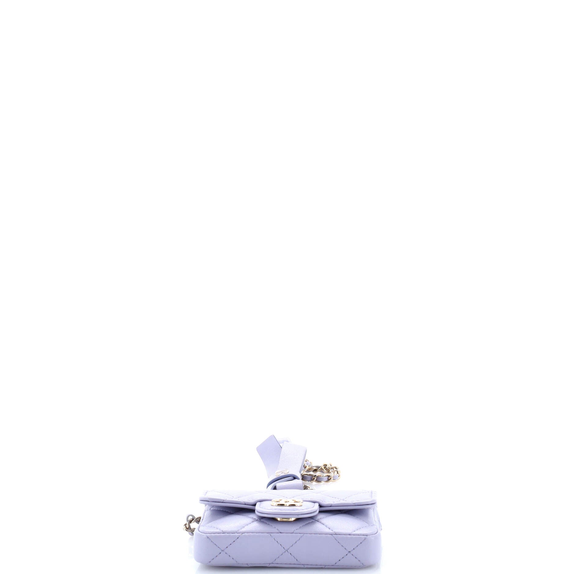Bow Strap Classic Flap Clutch with Chain Quilted Lambskin Mini