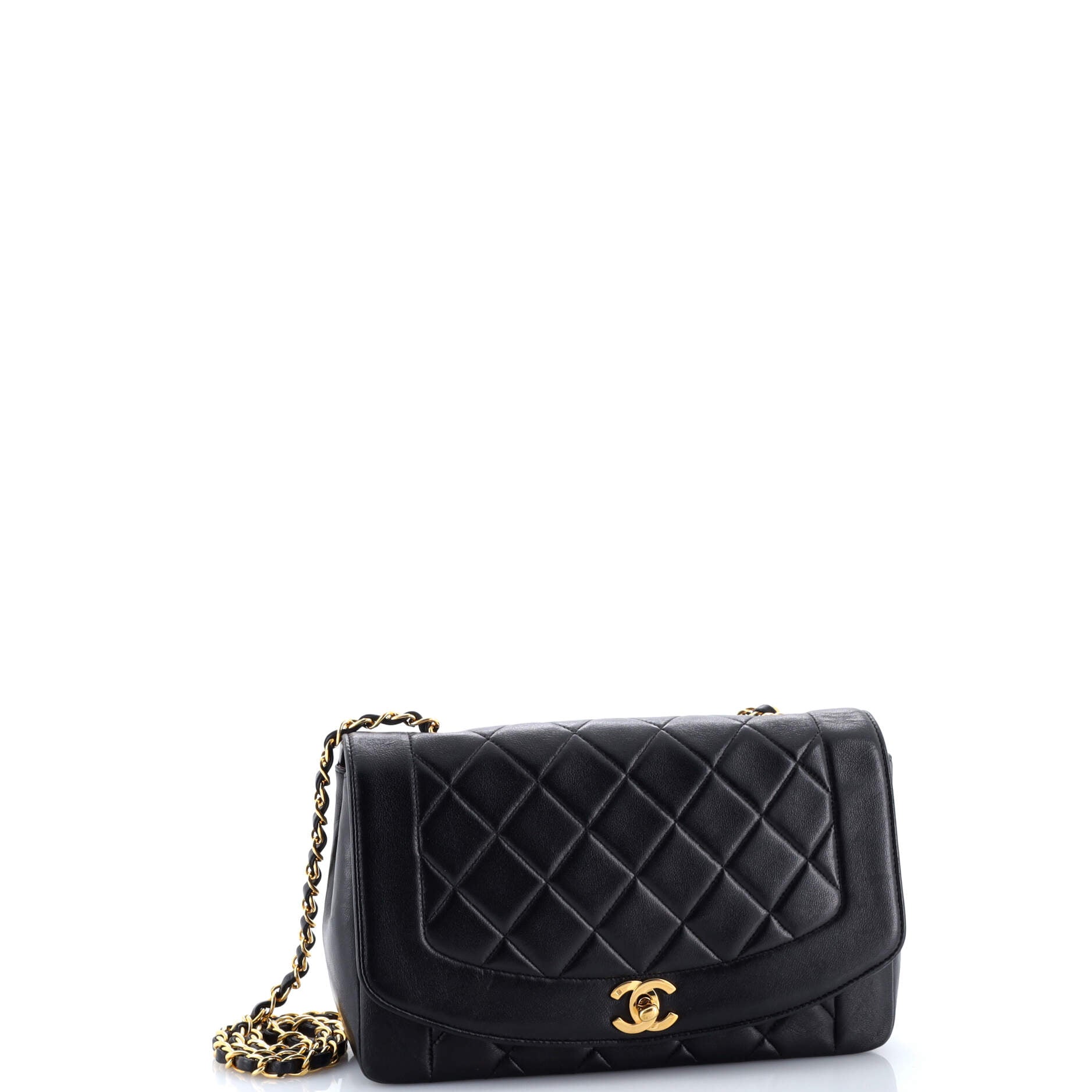 Vintage Diana Flap Bag Quilted Lambskin Medium