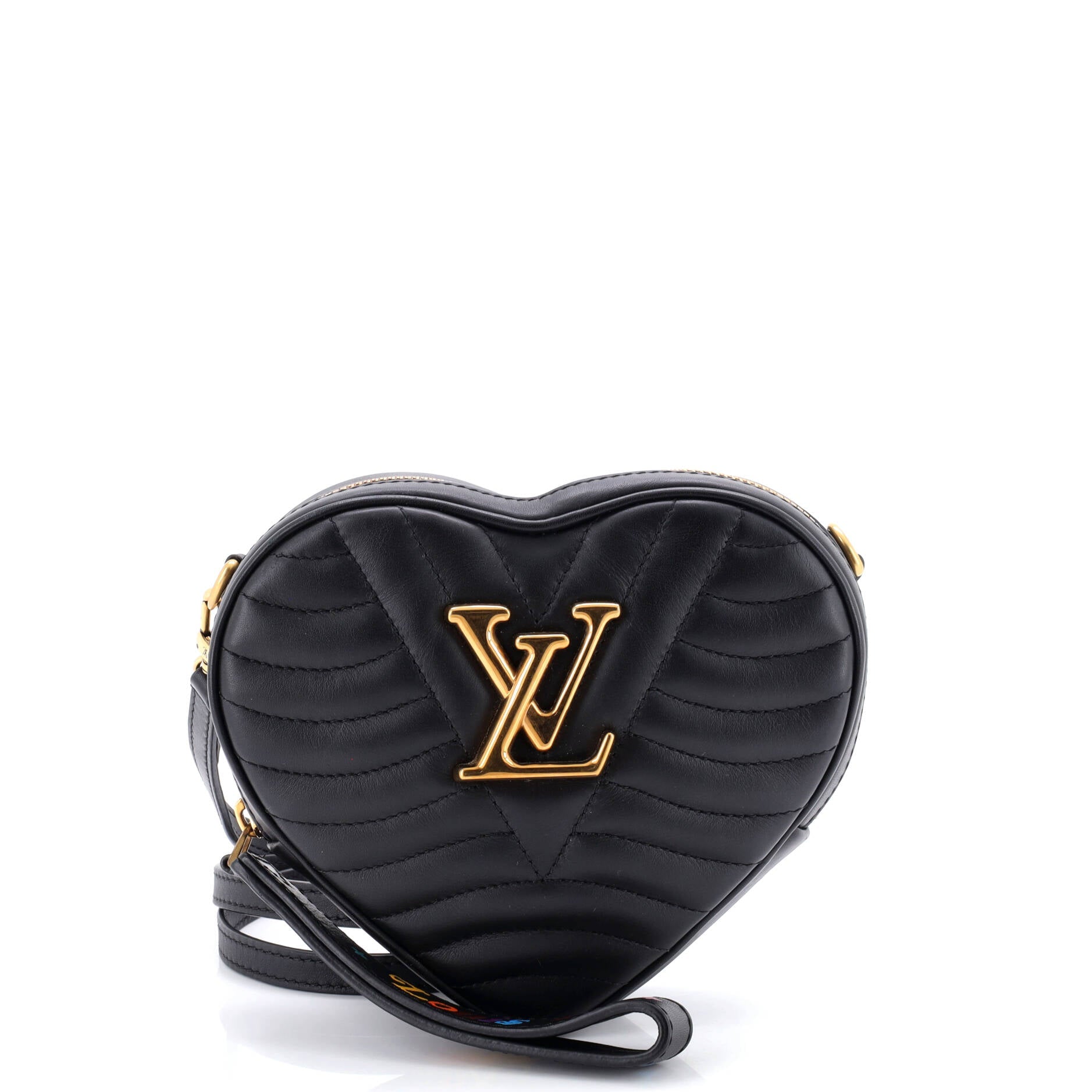 New Wave Heart Crossbody Bag Quilted Leather