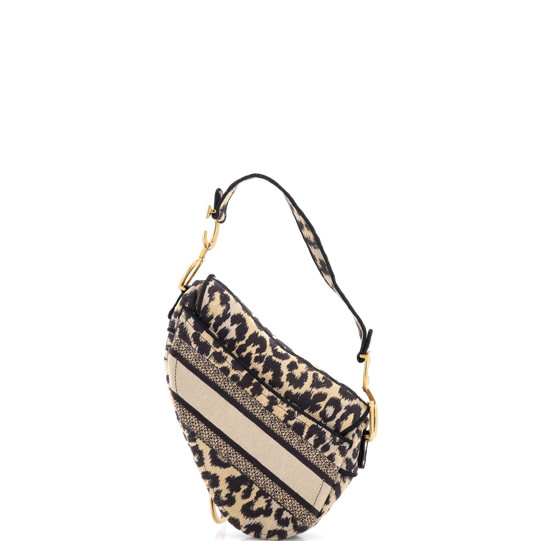 Saddle Handbag Mizza Embroidered Canvas Medium
