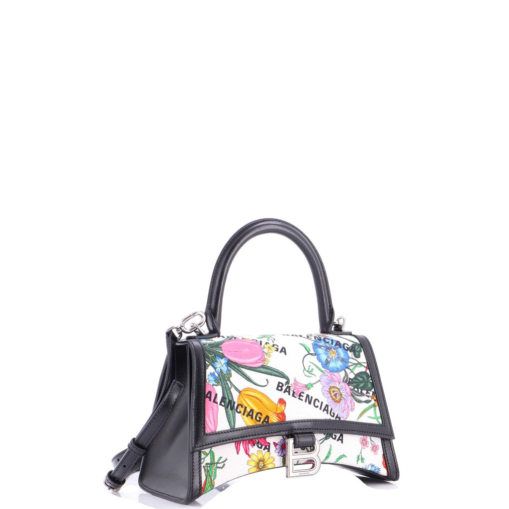 x Balenciaga The Hacker Project Hourglass Top Handle Bag Flora Canvas Small