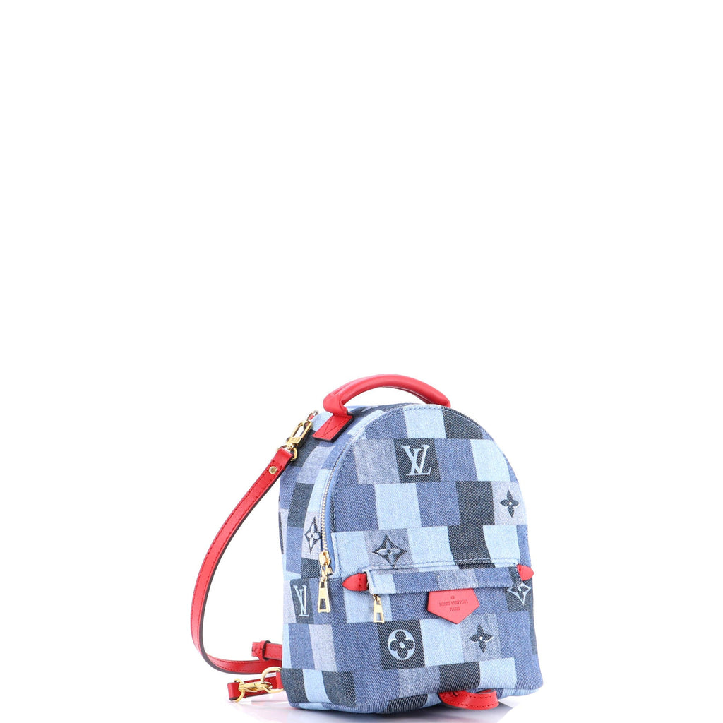 Palm Springs Backpack Damier and Monogram Patchwork Denim Mini