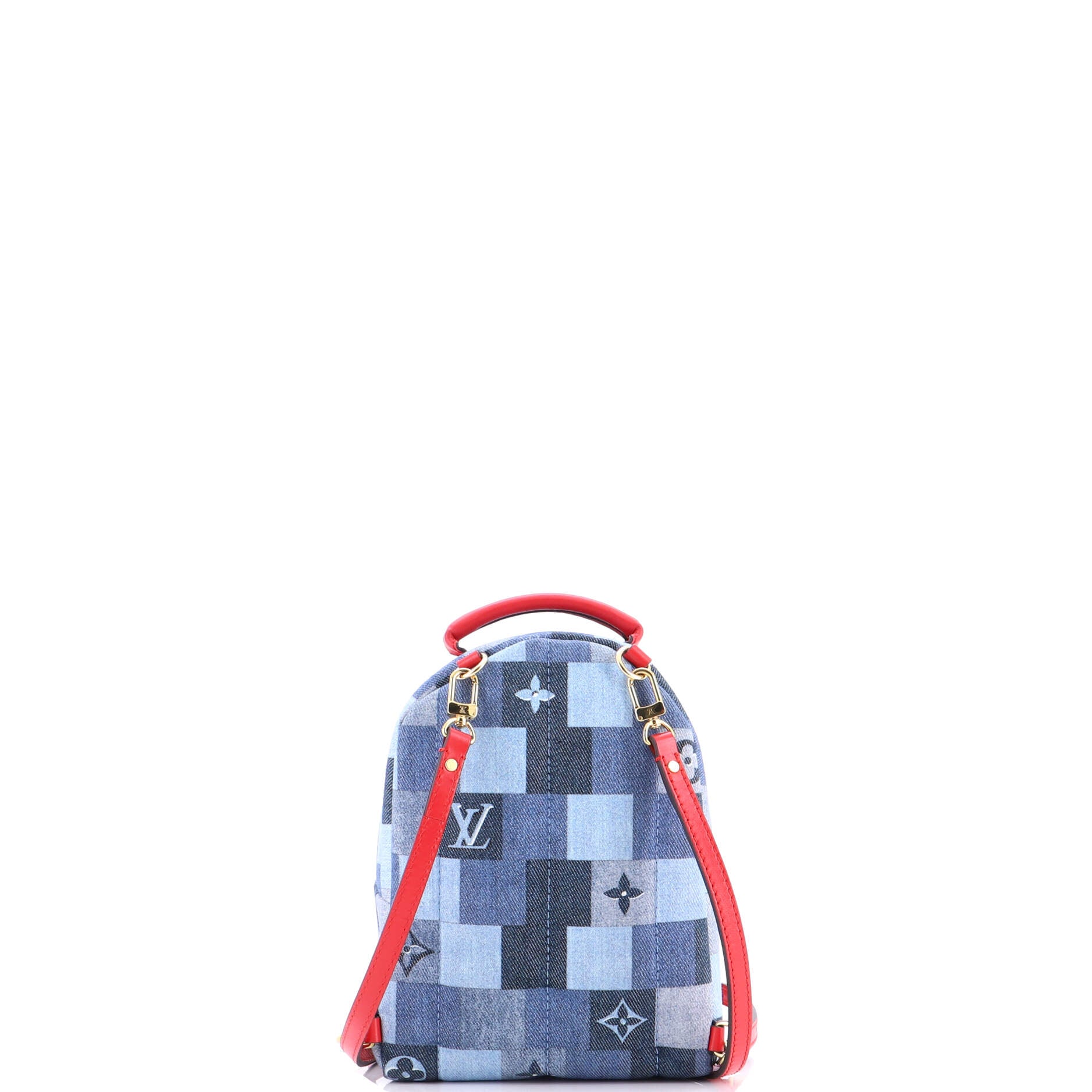 Palm Springs Backpack Damier and Monogram Patchwork Denim Mini