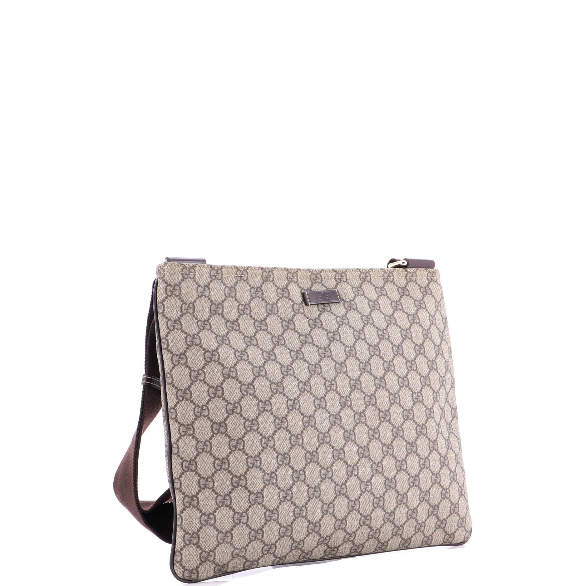 Zip Top Messenger Bag GG Coated Canvas Large