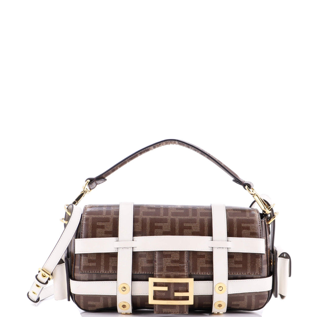 Baguette Cage Bag Zucca Coated Canvas and Leather Medium
