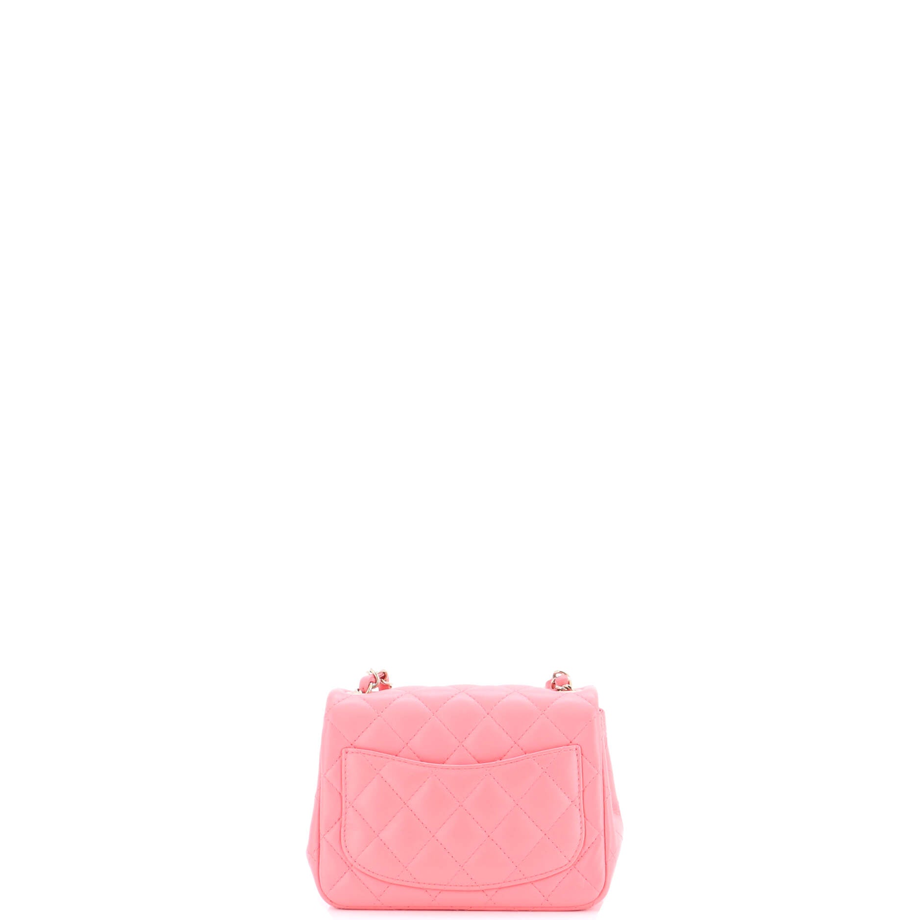 Square Classic Single Flap Bag Quilted Lambskin Mini
