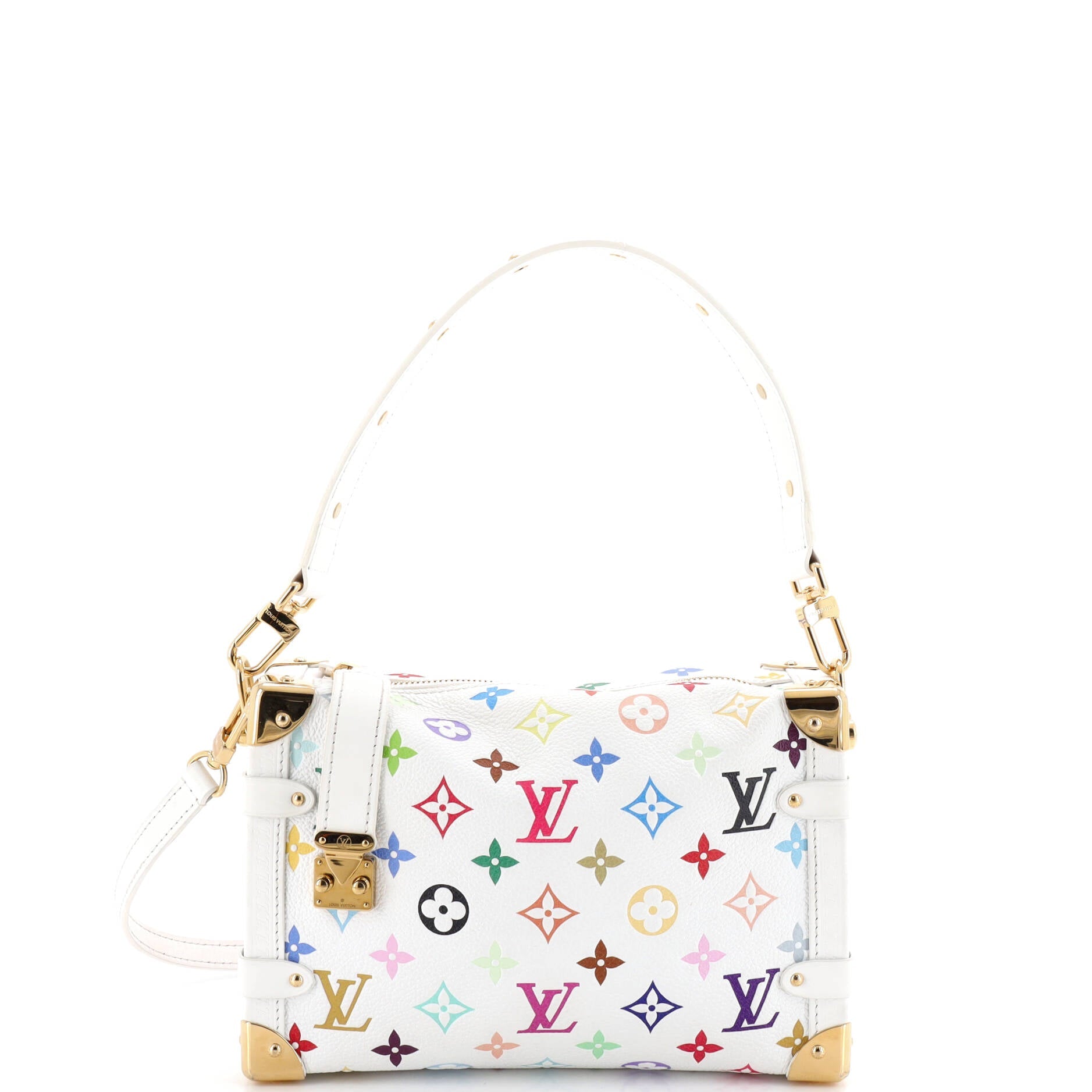 x Takashi Murakami Side Trunk Handbag Monogram Multicolor Leather MM