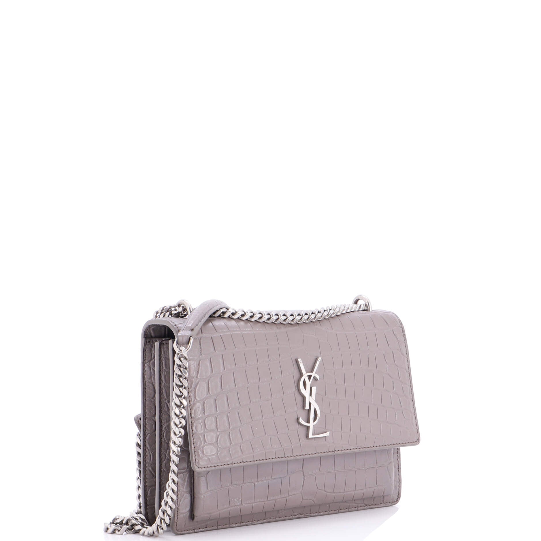 Sunset Crossbody Bag Crocodile Embossed Leather Medium